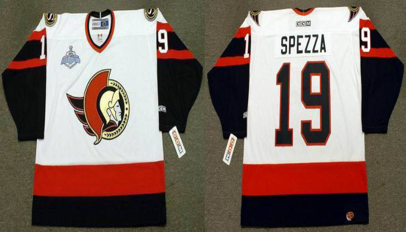 2019 Men Ottawa Senators #19 Spezza white CCM NHL jerseys->san jose sharks->NHL Jersey